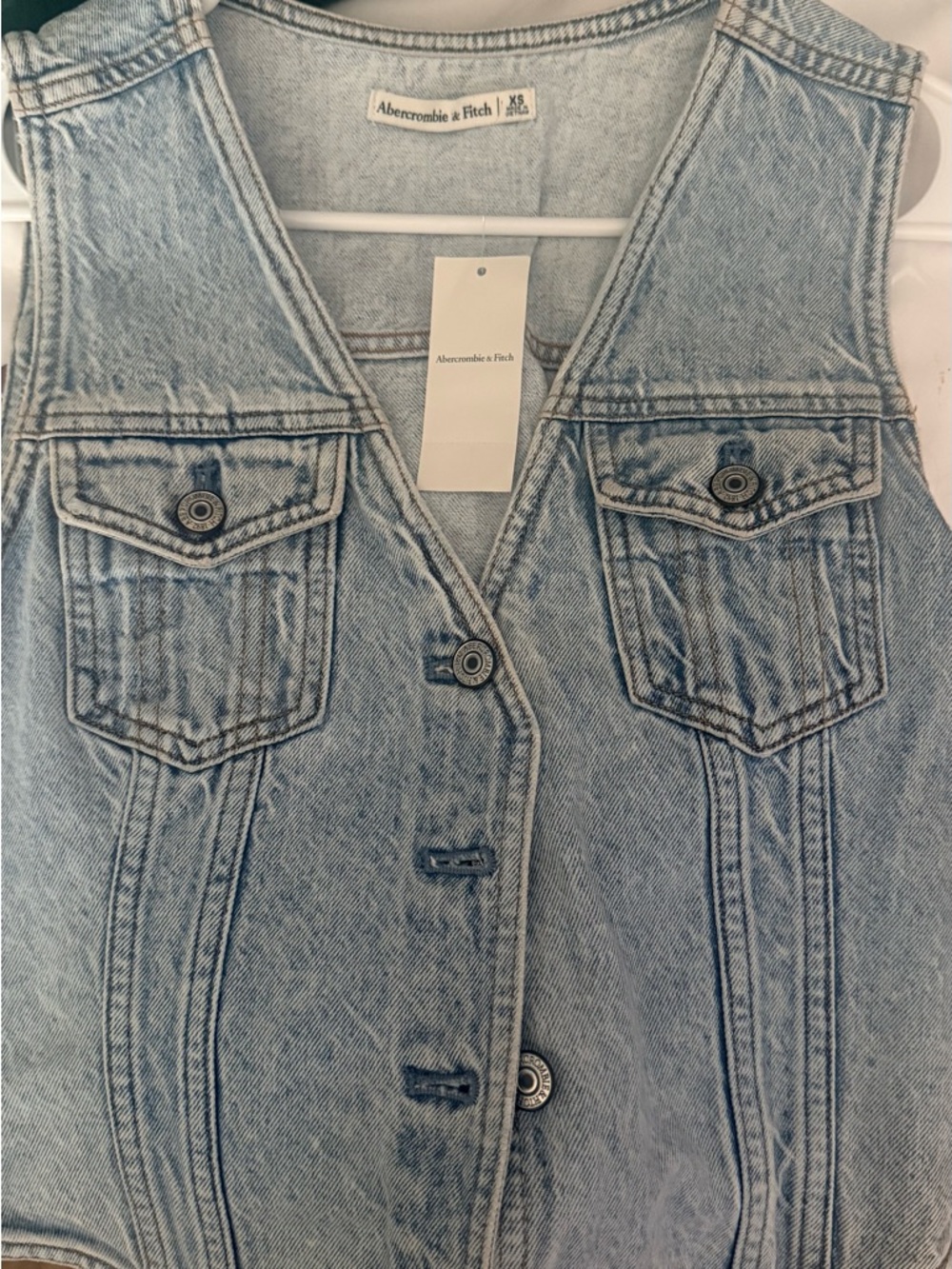 Abercrombie & Fitch Light Wash Denim Vest